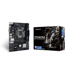 BIOSTAR Z590MHP, Socket 1200, Intel® Z590 (11/10th Gen CPU), Dual 2xDDR4-4000, CPU Intel graphics, VGA, HDMI, 1xPCIe X16 4.0, 4xSATA3, RAID, 1xM.2, 2xPCIe X1, ALC897 HDA, 1xGbE LAN, 4xUSB3.2, mATX